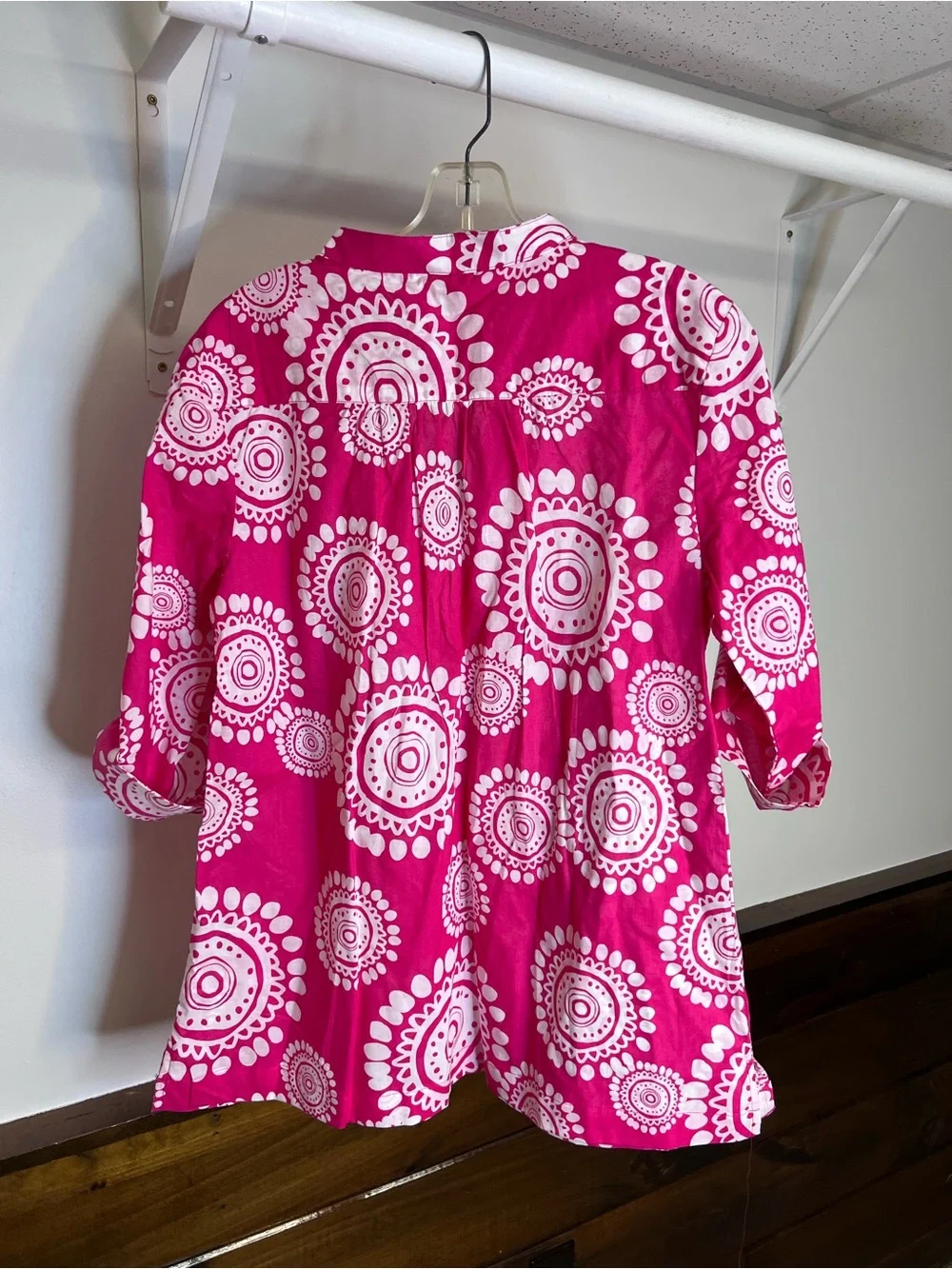 Hatley Bright Pink Printed Women's Tunic Top- L